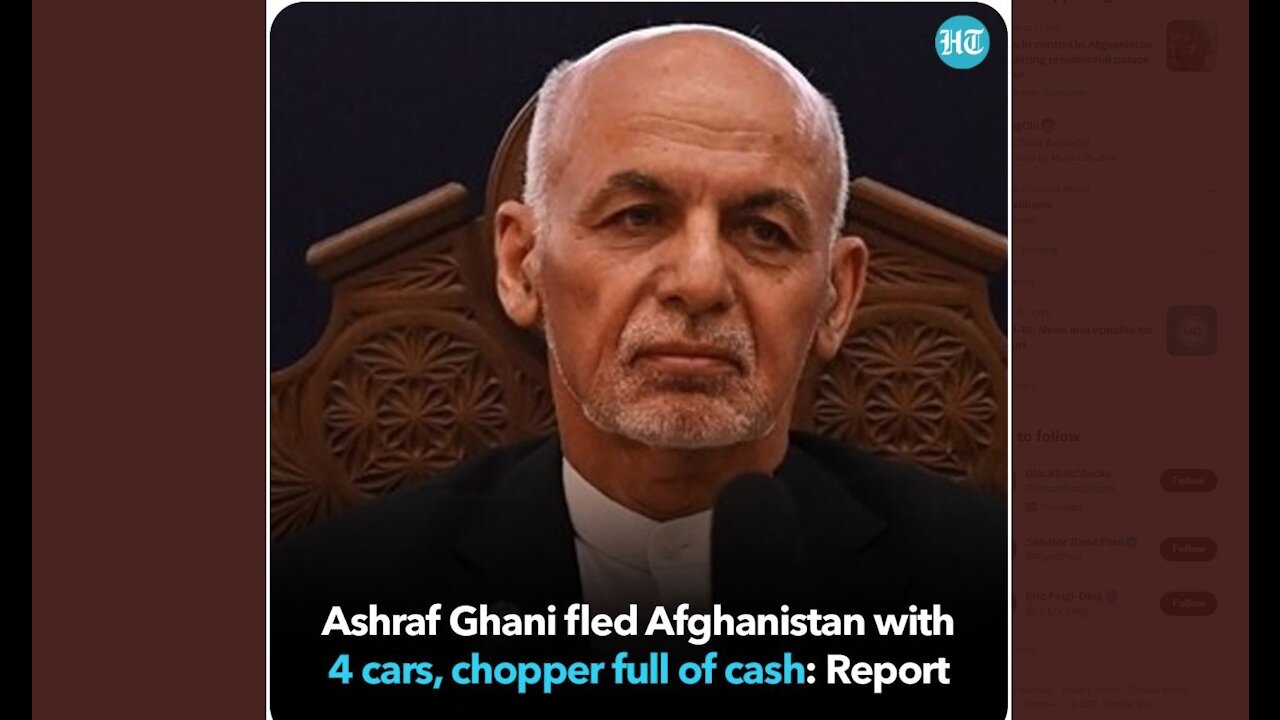 Afghan President flees with 4 cars and Helicopter full of cash,FoxNews goes left