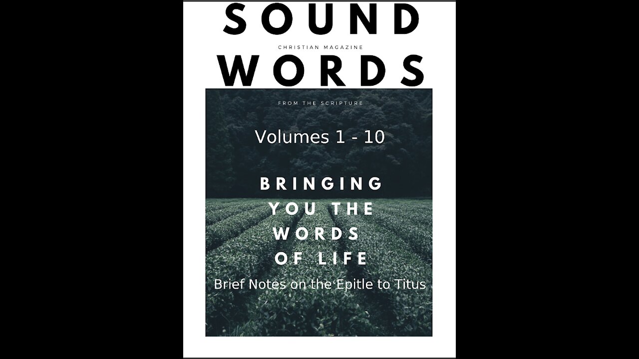 Sound Words, 7 Brief Notes on the Epistle to Titus