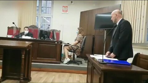 In the Polish court, the lawyer was asked to put on a mask...