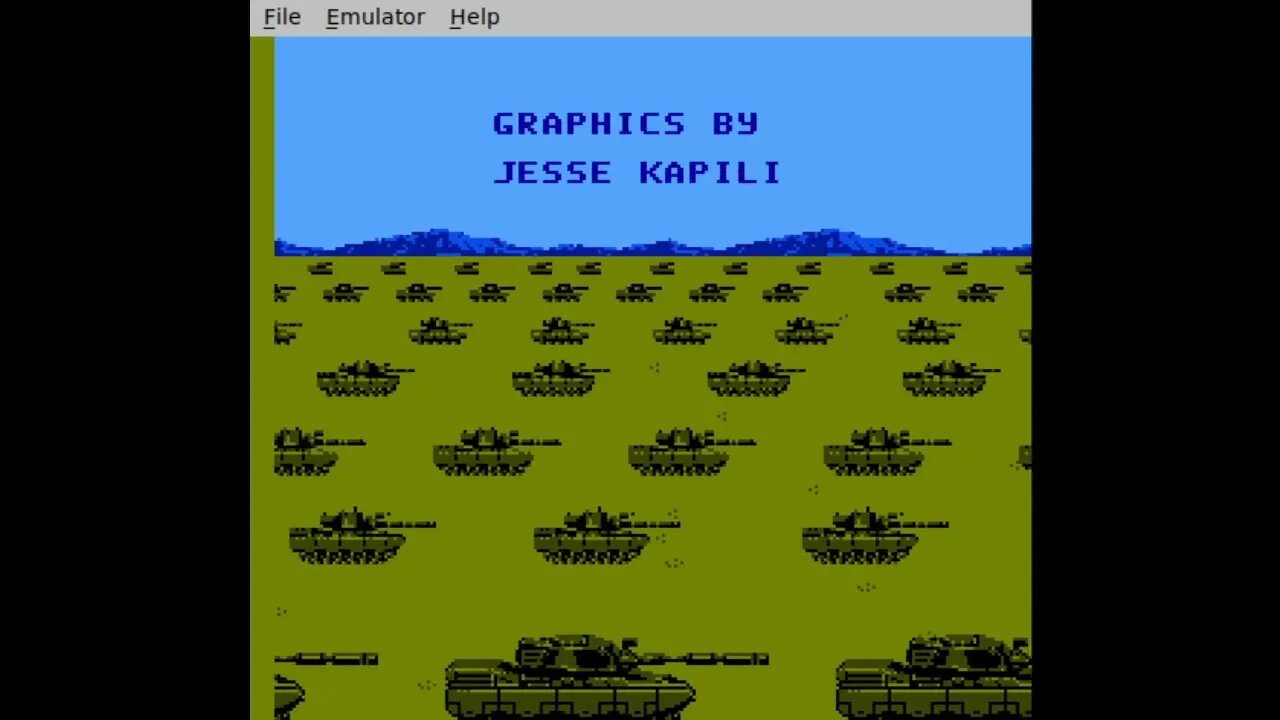 Nes game title screen: battle tank