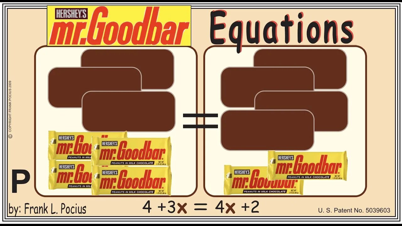 P1_vis mrGOODBAR X 4+3x=4x+2 _ SOLVING BASIC EQUATIONS _ SOLVING BASIC WORD PROBLEMS