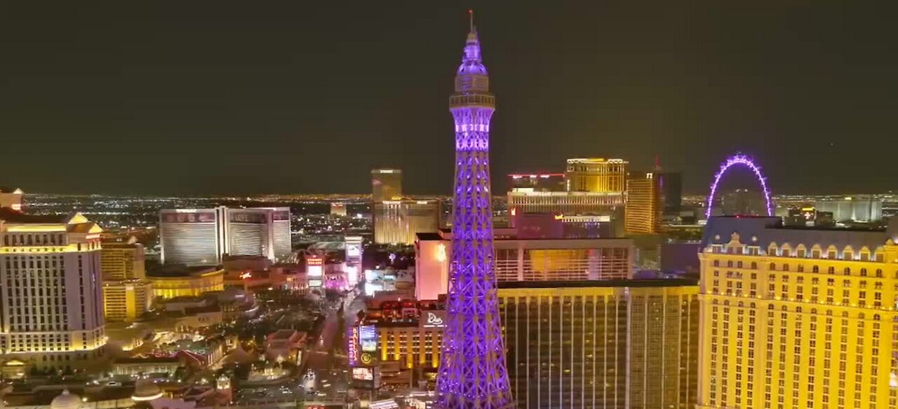 Vegas landmarks go purple for National Crimes Victim Week