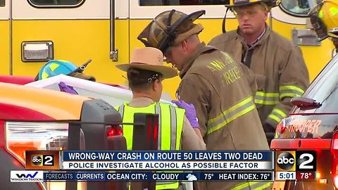 Wrong-way crash kills two on Route 50