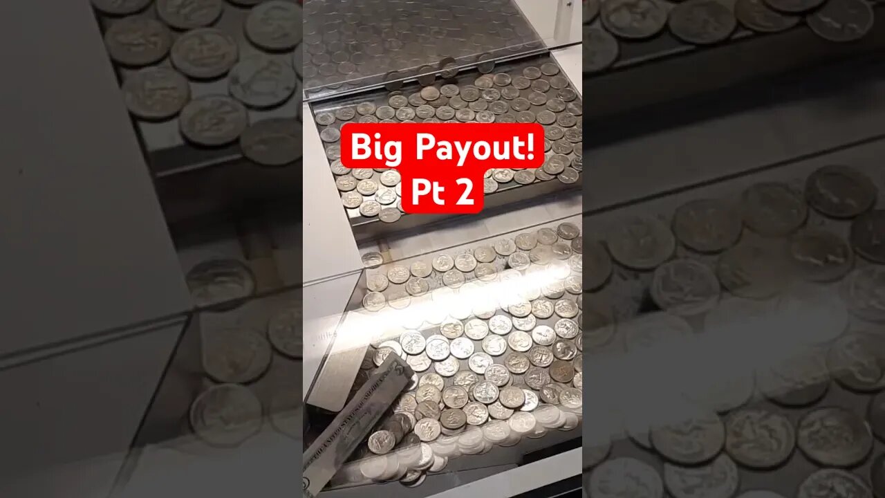 Big Payout at the Bonus Hole Coin Pusher pt 2. #coinpusher #arcade #coinpusherjackpot