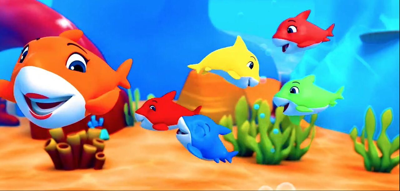 Learn to Count 5 with Five Little Sharks