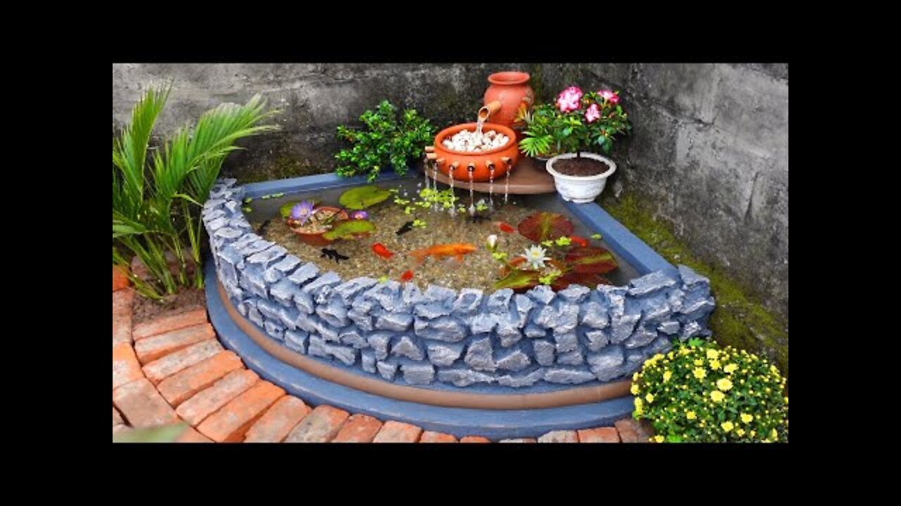 How to Build A Beautiful Waterfall Aquarium Very Easy \ For Your Family Garden