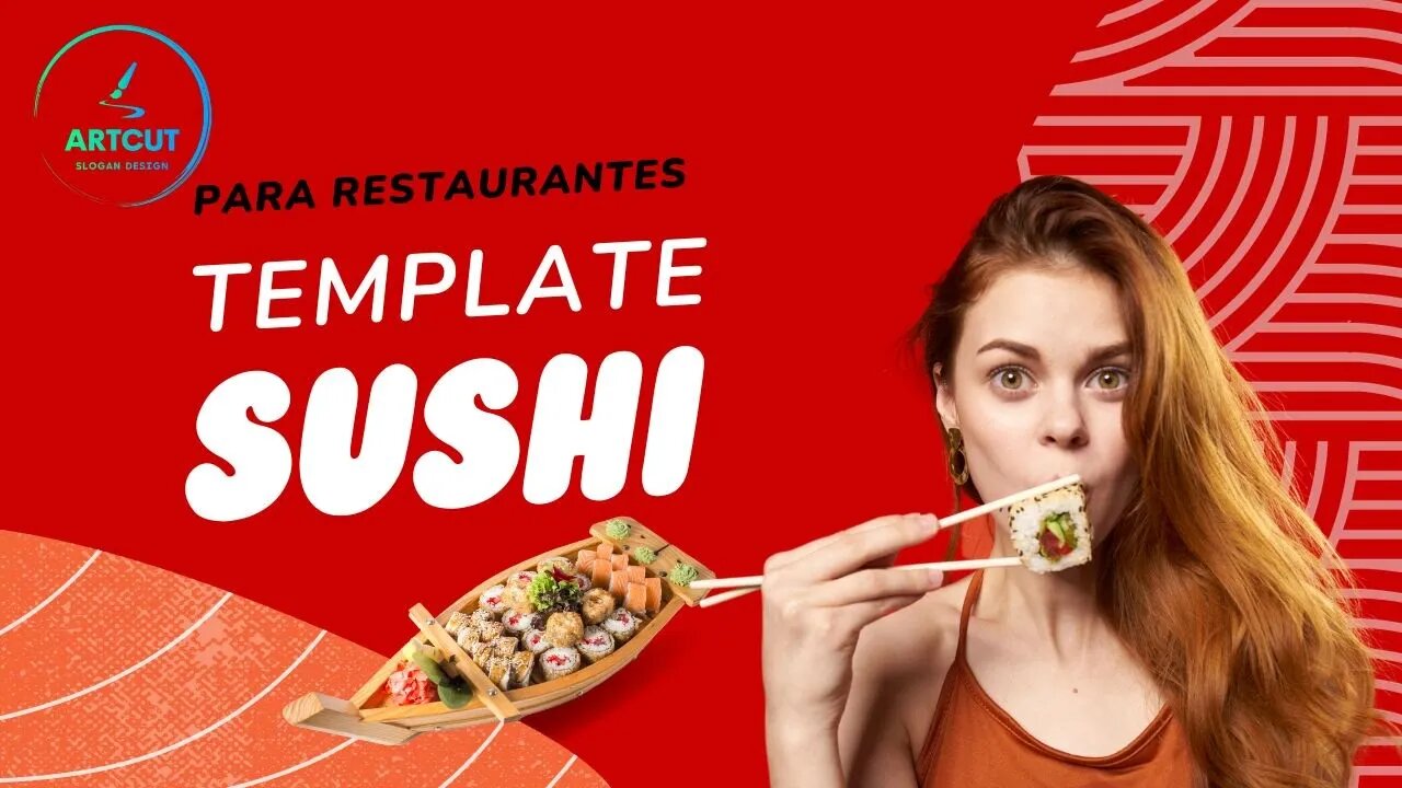 Artes e Logotipos | "Template para Restaurante de Sushi"