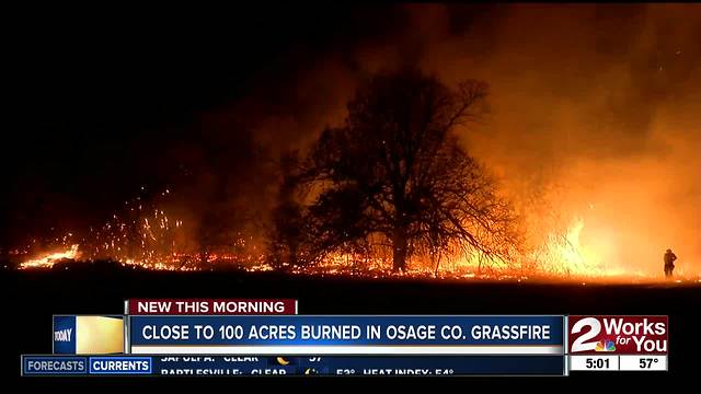 Grass fire burned 100 acres in Osage County