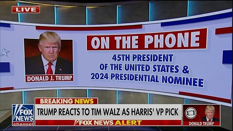 Trump Reacts To Tim Walz As Kamala's VP Pick