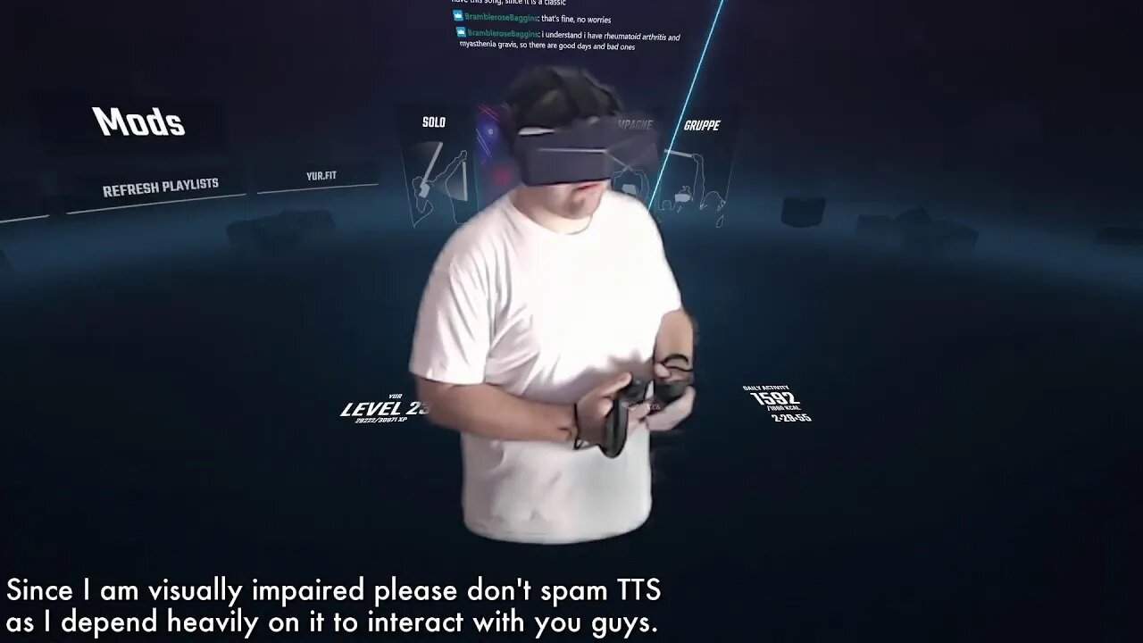 👨‍🦯🥽🎮 • Visually Impaired playing in VR: Slicing blocks in Beat Saber #visuallyimpaired #vr