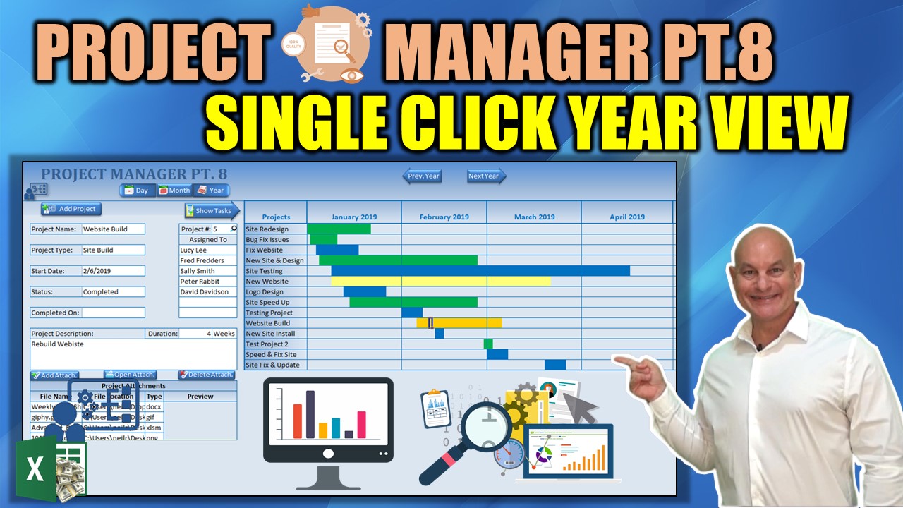 Learn How To Create An Amazing Single Click Year View Today [Excel Project Manager Pt 8