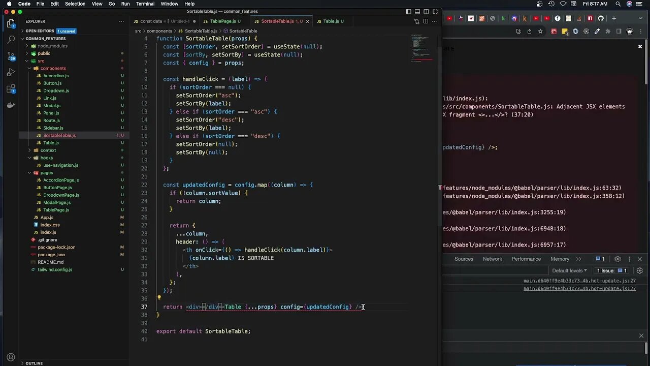 Adding Sort State for Table with React (272)