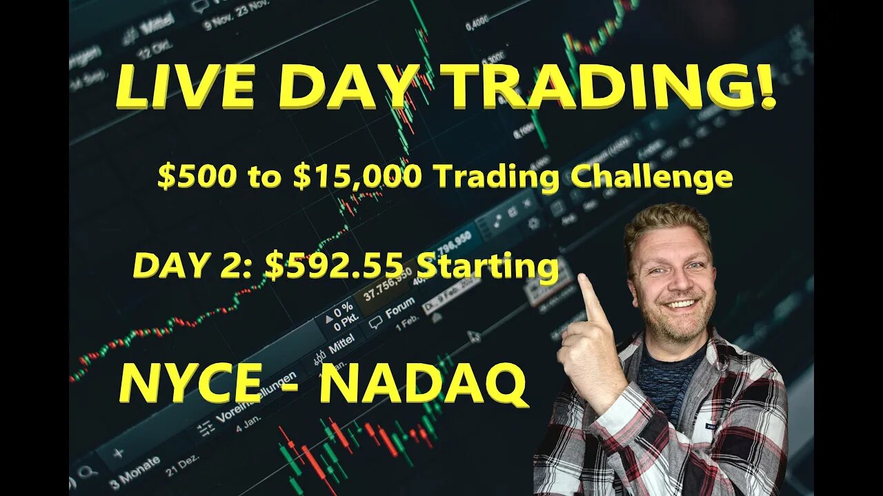 LIVE DAY TRADING | S&P 500, NASDAQ, NYSE | $500 Small Account Challenge Day 2 ($592) |