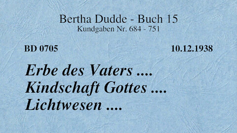 BD 0705 - ERBE DES VATERS .... KINDSCHAFT GOTTES .... LICHTWESEN ....