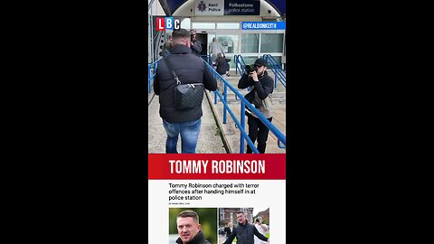 Tommy Robinson charged under Terrorism Act as he hands himself into police