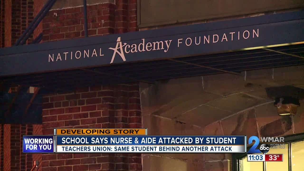 Student arrested after alleged assault on school nurse and aide