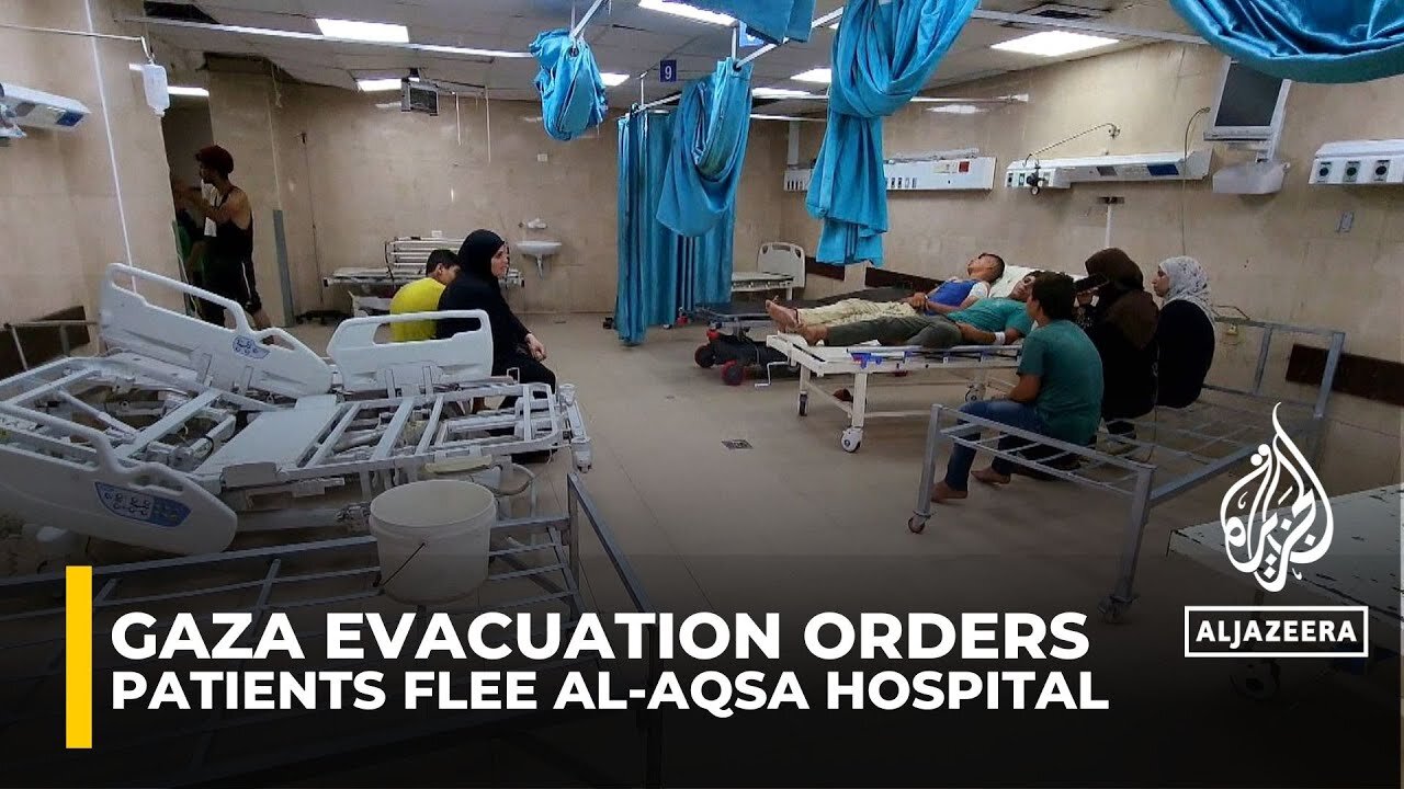 Palestinian Patients flee Deir el-Balah’s Al-Aqsa Hospital following Israeli evacuation order