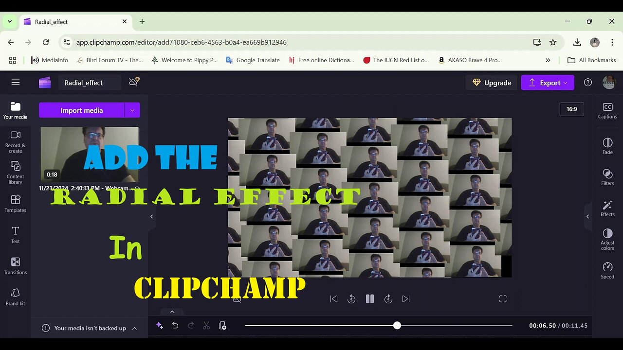 Add The Radial Effect In Clipchamp