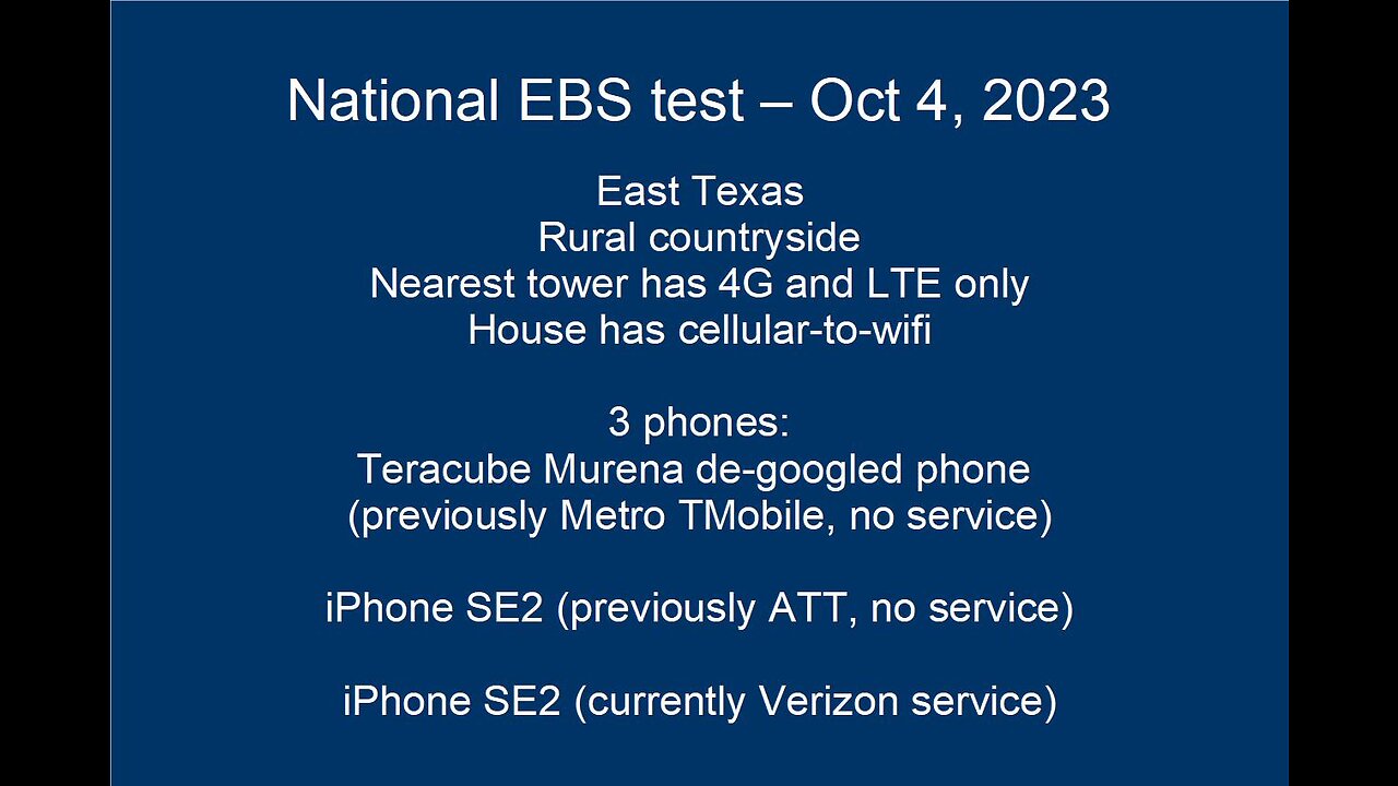 EBS test 4 Oct 2023 Texas