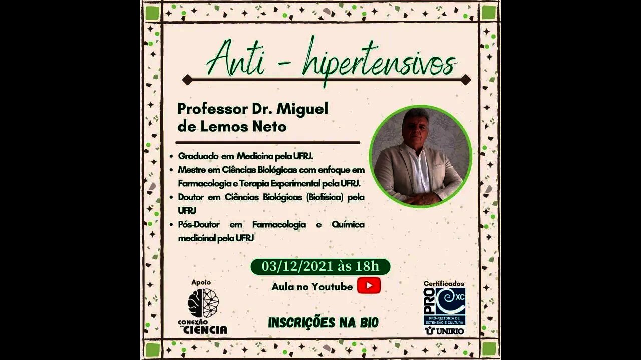 Farmacologia da HAS - Professor Miguel de Lemos