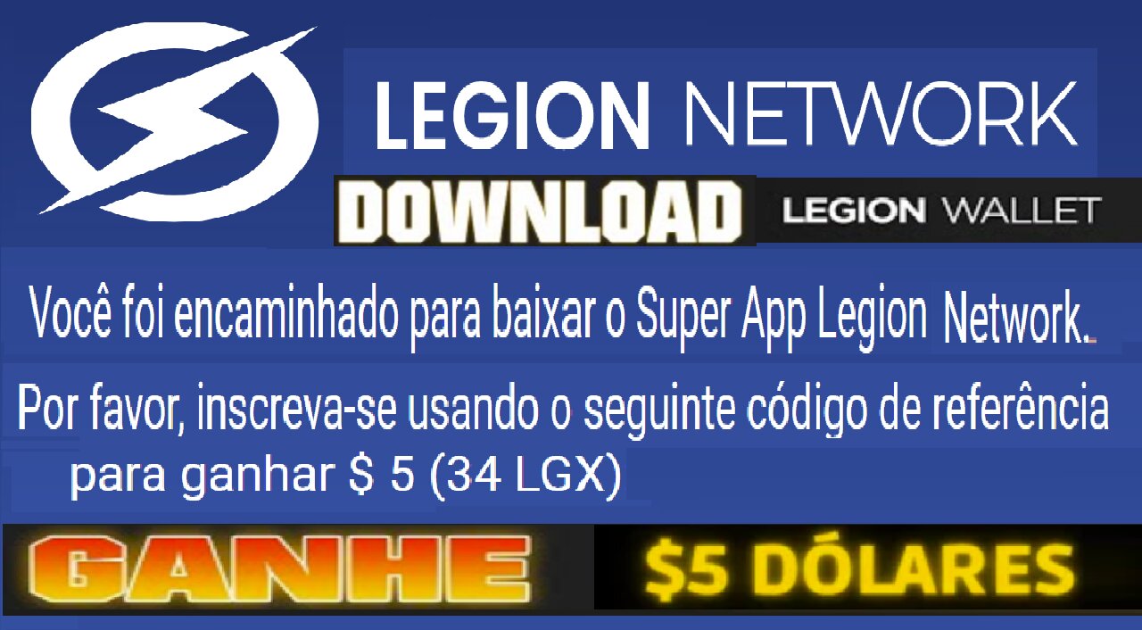 【LEGION WALLET】Ganhe $5 em Token Nativo LGX Baixando a Carteira | CryptoCurrency