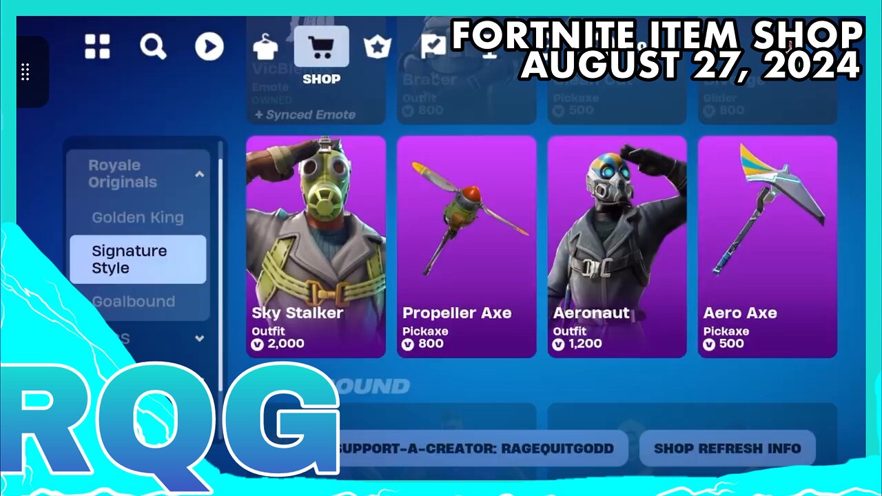 PROPELLER & AERO AXE ARE FINALLY BACK AFTER SO LONG!!! FORTNITE ITEM SHOP (August 27, 2024)