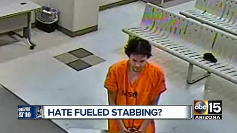 Victim alleges he was stabbed during hate crime