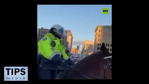 Police trample a woman in Ottawa