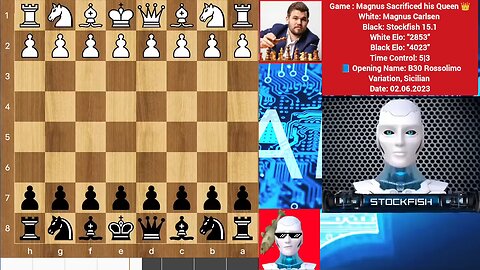 Magnus Carlsen BRILLIANTLY SACRIFICED His QUEEN Against Stockfi...