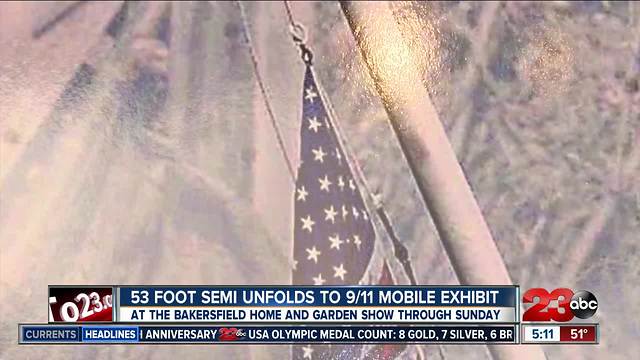 A mobile exhibit honoring those who lost their lives during 9/11 on display at Home and Garden Show