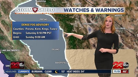 Rain, snow and fog in Kern County