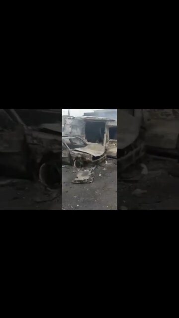 Russian airstrike hit on civilian cars