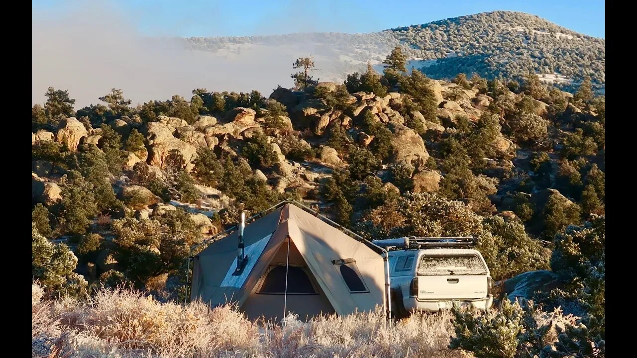 Living Off-Grid in a Tent w/ Wood Stove: Not So Quiet Morning