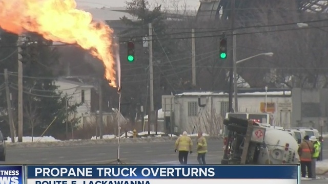 Propane delivery truck accident in Lackawanna closes route 5 for the day