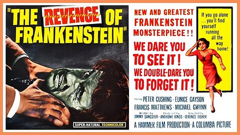 Revenge Of Frankenstein (1958 Full Movie) | Horror/Sci-Fi | Peter Cushing, Francis Matthews, Eunice Gayson, Michael Gwynn. | Summary: Baron Frankenstein joins forces with a small town German doctor in his latest and most terrifying experiment.