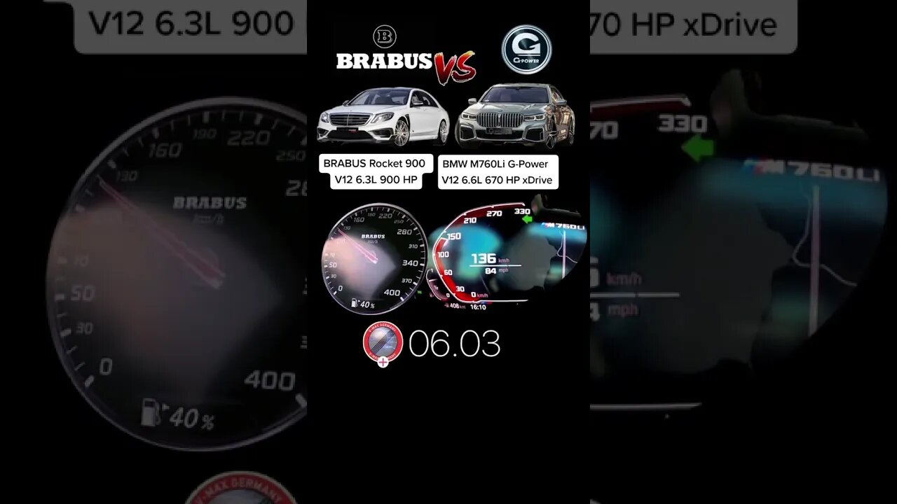 BRABUS ROCKET 900 VS BMW G POWER 760I