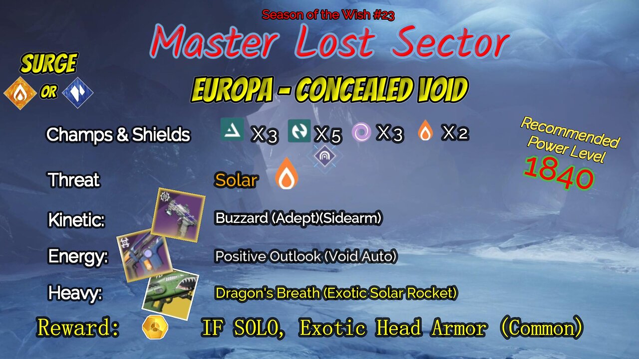 Destiny 2 Master Lost Sector: Europa - Concealed Void on my Solar Warlock 12-14-23