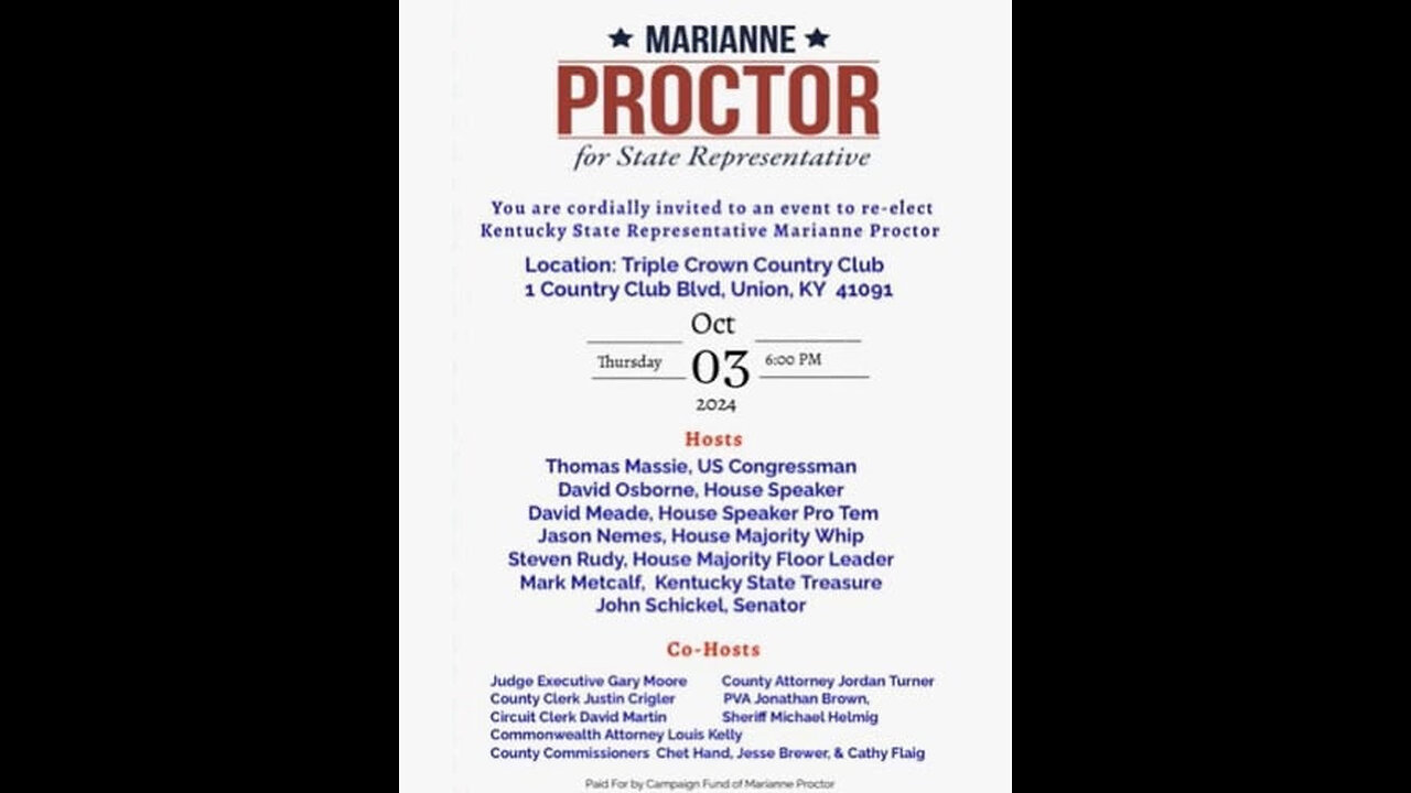 Re-Elect Marianne Proctor - Fundraiser Event