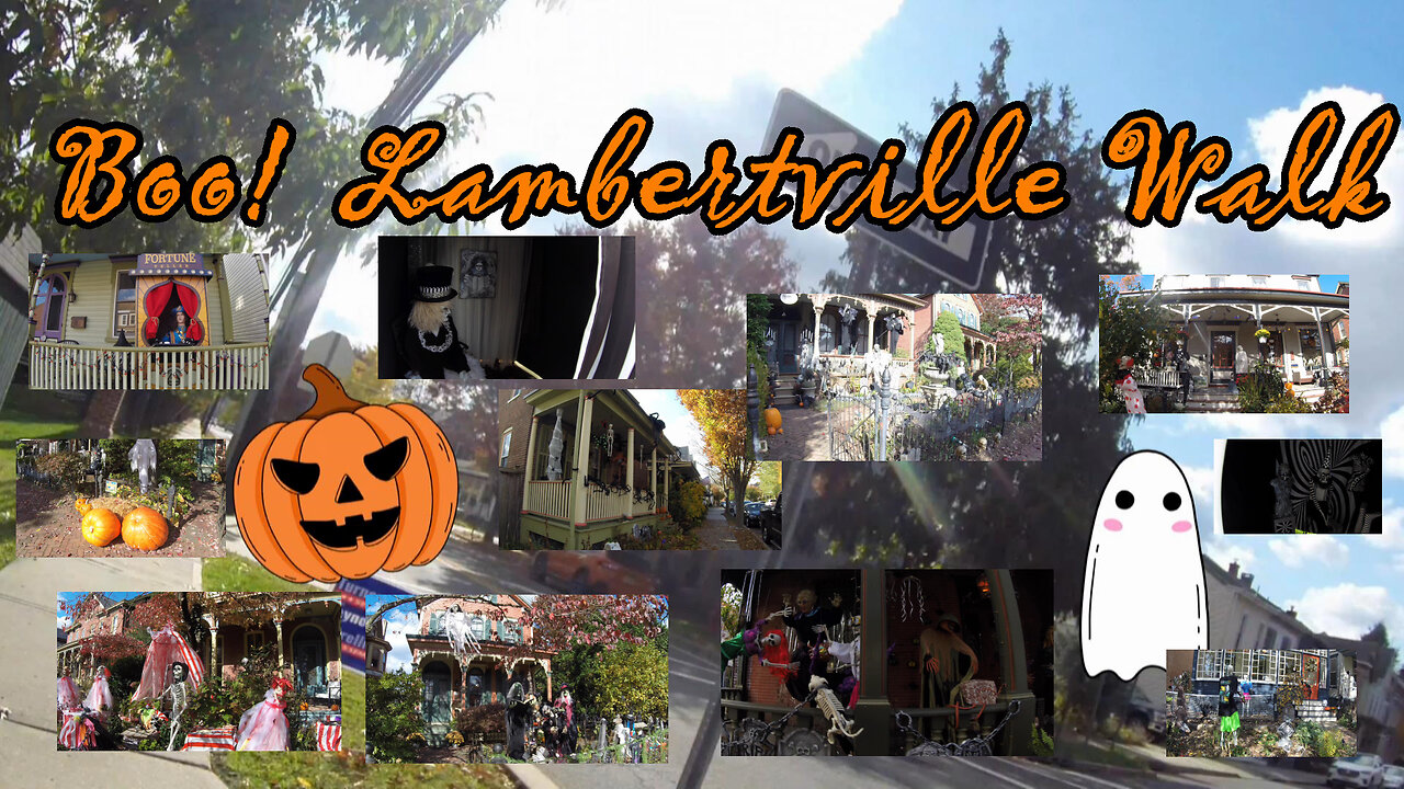 Lambertville Walk - Let's look for decorated houses! Spooky Walk. *Please Like/Follow Thanks*