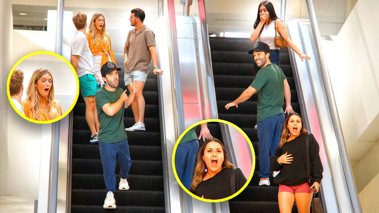 TIME TRAVELLING ON THE ESCALATOR TWIN PRANK!