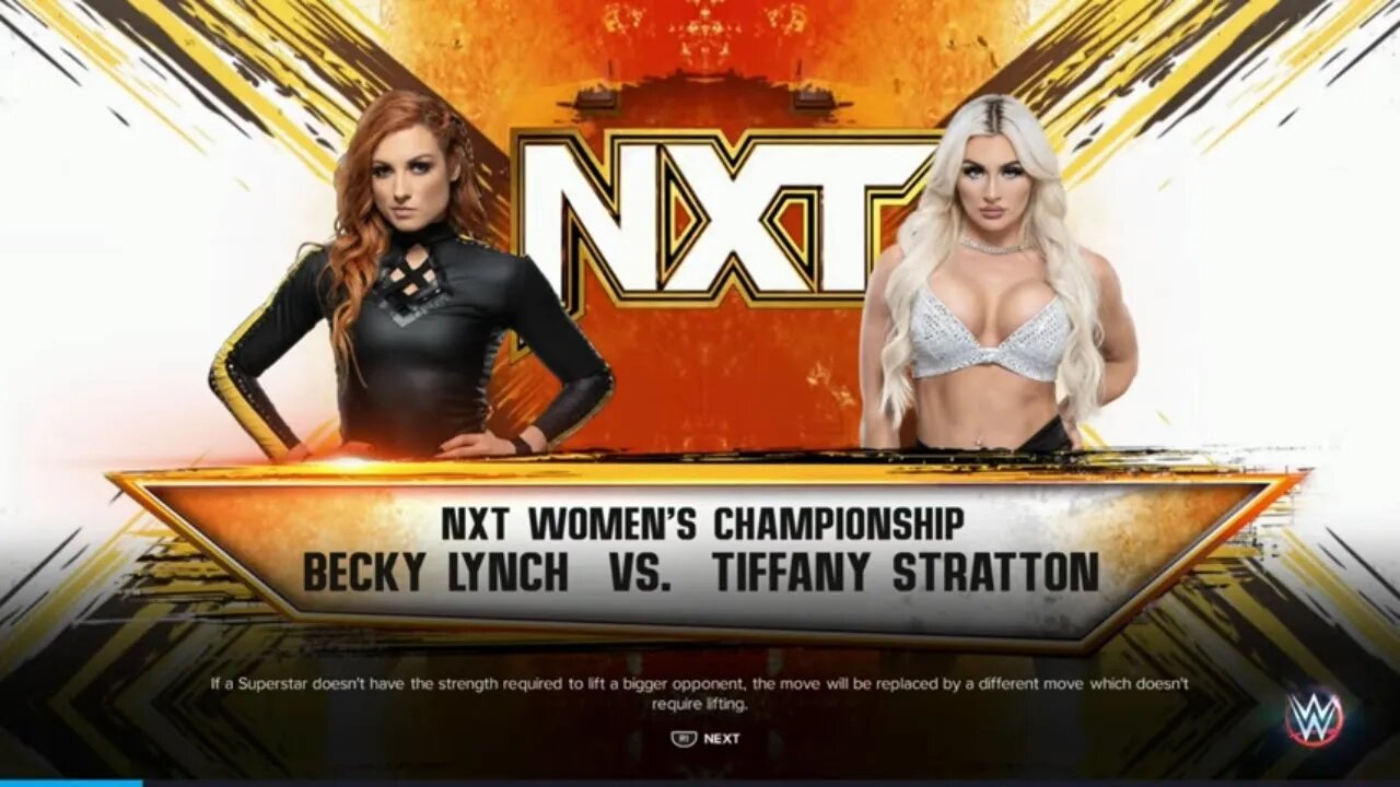 NXT Becky Lynch vs Tiffany Stratton for the NXT Women's Championship