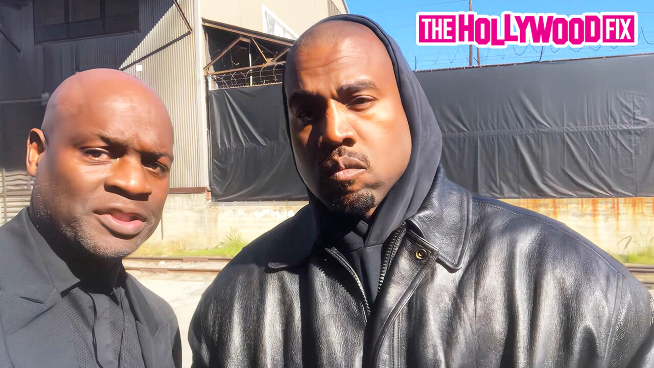 Kanye West Shares A Message About Love & Happiness With Joseph Hobbs In Downtown Los Angeles, CA