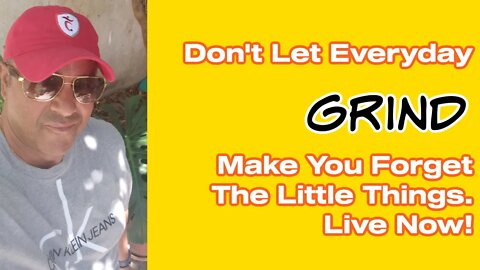 Don't Let Everyday Grind Make You Forget The Little Things. Live Now!