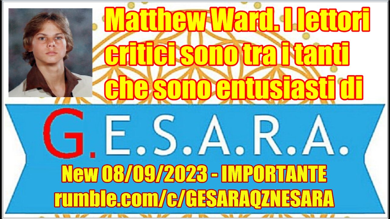 New 08/09/2023 - Matthew Ward. - Informazioni importanti -