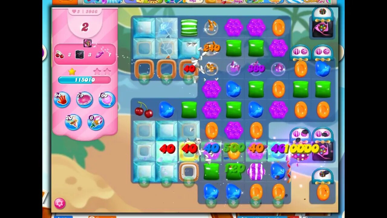 Candy Crush Level 5986 Talkthrough, 28 Moves 0 Boosters