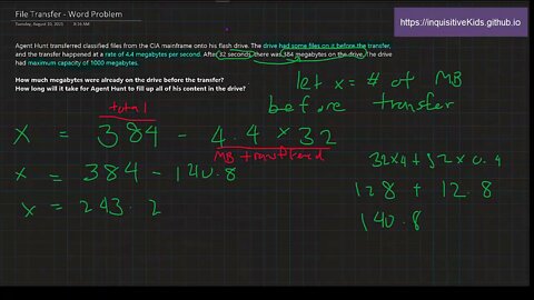 Word Problem - File Transfer