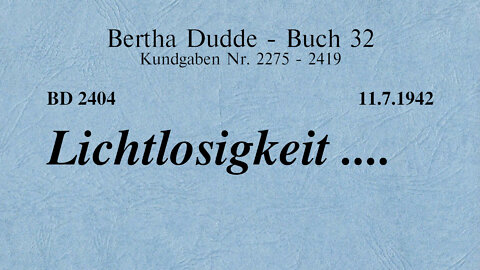 BD 2404 - LICHTLOSIGKEIT ....