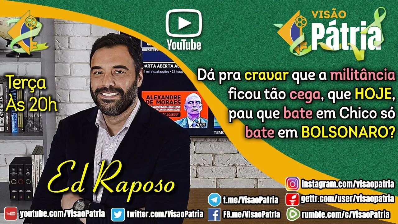 Dá pra cravar que a militância ficou tão cega, que HOJE, pau que bate em Chico só bate em BOLSONARO?