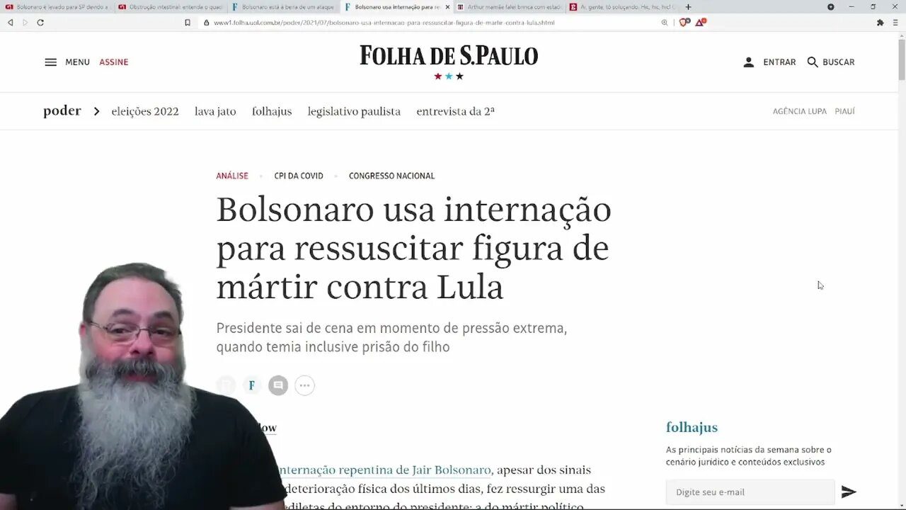 Bolsonaro foi internado para tratar obstrução intestinal Esquerda comemora — PETER TURGUNIEV