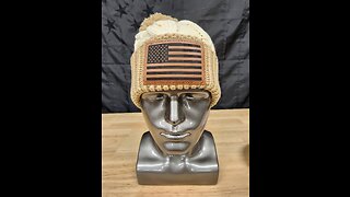 OUR LIMITED EDITION AMERICAN FLAG LEATHER PATCH CABLE KNIT BEANIE
